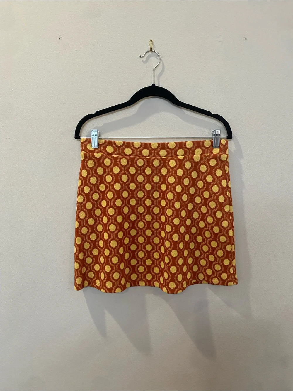 Zara 70s Style Retro Rust & Yellow Polo & Skirt Set AS SEEN ON YELLOWJACKETS